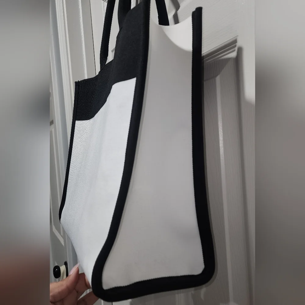 Kate Spade x Target Colorblock Black and White Knit Tote Bag EUC - Picture 4 of 8